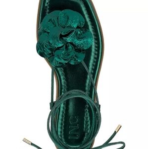 INC International Concepts Green Metallic Flats